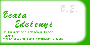 beata edelenyi business card